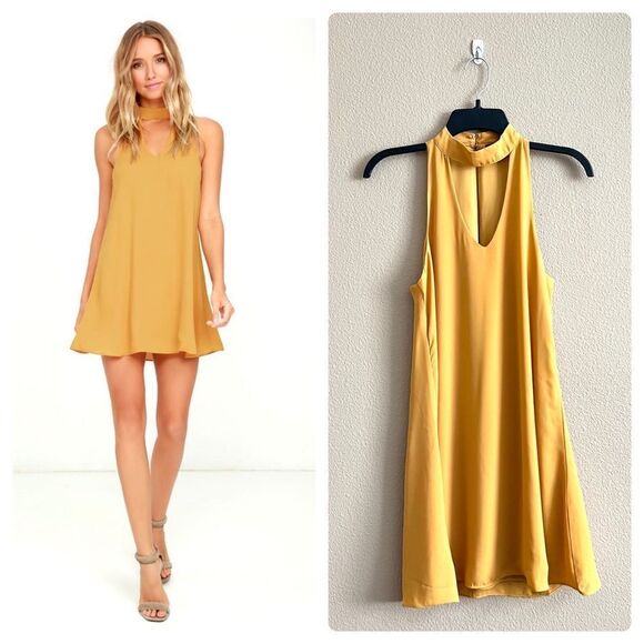 Lulus Dresses & Skirts - Lulu’s Golden Yellow Groove Thing Swing Dress